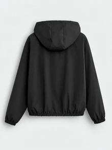 Casuvi Kids Teen Boy Fashion Black Jacket Soft And Comfortable Fabric Easy To Wear Stylish Minimalist Streetwear Cute Teen Versatile Fit Outdoor Fall - Black - View 3