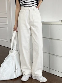 DAZY Wide Leg Jeans - White - View 5