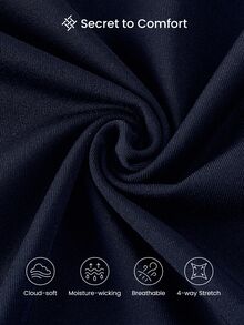 Solea Cove Solea Cove Short Knitted Navy Sports Jumpsuit With Halter Neck And Sleek Colorblock Details Tummy Control - Navy Blue - View 10