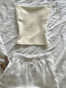 IslaSuriya Vacation Casual Metal Decor Cropped Tube Top - Multicolor - View 2