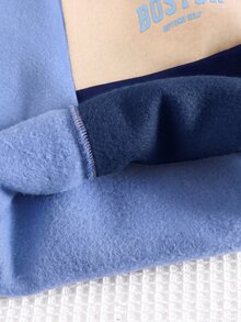 Cozy Pixies Baby Boy Letter Pattern Color Block Crew Neck Long Sleeve Pullover Autumn Sweatshirt Casual Versatile - Multicolor - View 6