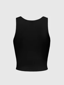 ROMWE Skull Moon Sun Stars Forest Plants Dark Gothic Camisole Tank Top Plus Size Pants 2 Pieces Set - Black - View 6