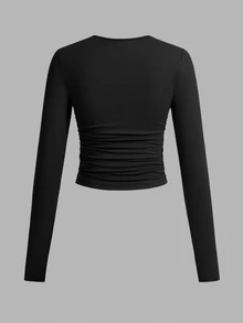 Tseoso 3 Buah Kaos Wanita Lengan Panjang Leher Bulat - MultiWarna - View 9