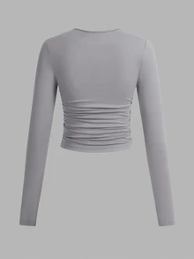 Tseoso 3 Buah Kaos Wanita Lengan Panjang Leher Bulat - MultiWarna - View 7