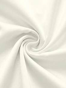 SHEIN Rosurelle Fashionable New Minimalist Solid Color Glossy V-Neck Pleated Decor Button Sleeveless Fitted Chic Slimming Elegant Bodysuit For Women - White - View 5