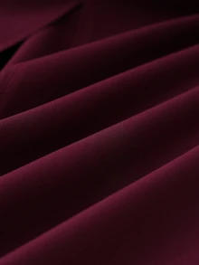 SHEIN Rosurelle 新款时尚无袖收腰女式连衣裙 - 酒紅色 - 查看 4