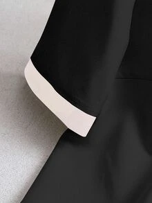 SHEIN Rosurelle 女士日常两件套服装 - 黑色 - 查看 5