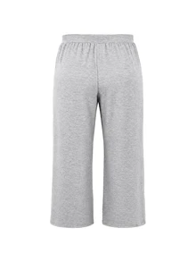 SHEIN Grey Long Wide Leg Maternity Plus Size Pants, Casual Comfortable Daily Wear For Spring And Autumn - Grey - View 5