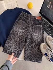 SHEIN Baby Boy Autumn/Winter Leopard Print Elastic Waist Casual Long Pants Versatile Comfortable - Multicolor - View 2