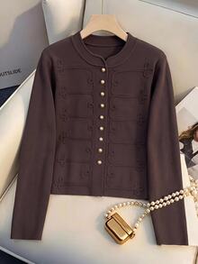Muvela Autumn/Winter Casual Versatile Solid Color Cardigan - Multicolor - View 8