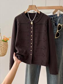 Muvela Autumn/Winter Casual Versatile Solid Color Cardigan - Multicolor - View 6