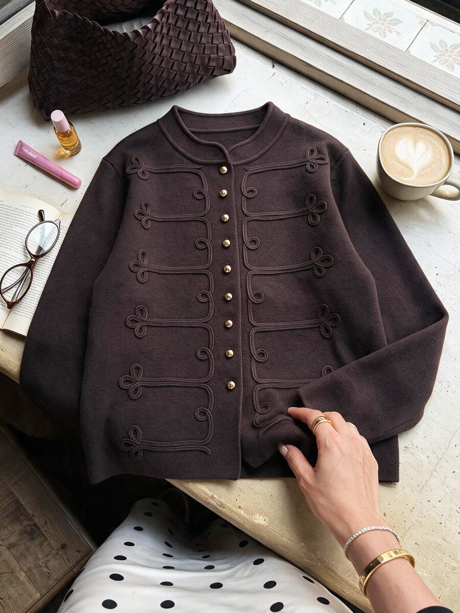Muvela Autumn/Winter Casual Versatile Solid Color Cardigan - Multicolor - View 1