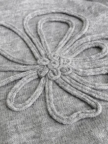 Elenzga Cardigan Rajut Longgar Elegan Ukuran Besar untuk Santai dan Perjalanan Musim Dingin - Grey - View 5