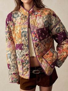 Bohemela Casual Loose Woven Printed Women's Regular Jacket - Multicolor - View 4