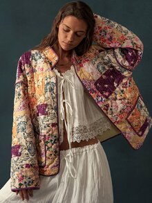 Bohemela Casual Loose Woven Printed Women's Regular Jacket - Multicolor - View 7