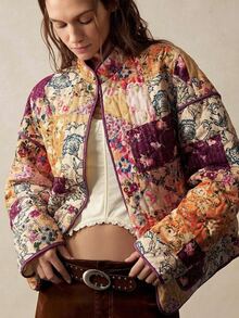 Bohemela Casual Loose Woven Printed Women's Regular Jacket - Multicolor - View 1