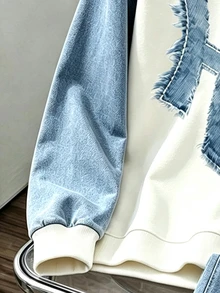 2件組青少年男孩時尚簡約舒適圓領衛衣與寬腿工裝褲，酷炫紮染滿版印花設計，英文字母印花設計，適合假期派對聚會，休閒舒適，男孩春秋冬季首選，春秋冬季街頭風，返校派對休閒穿搭 - 彩色 - 查看 3