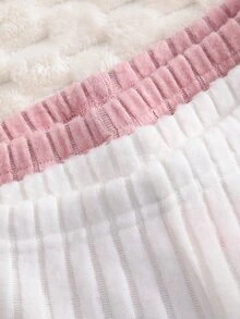 女童 4件組 抓絨羅紋高領長袖長褲保暖內衣底層 秋季/禮物 白色 嬰兒粉 嬰兒藍 嬰兒棕 - 彩色 - 查看 9
