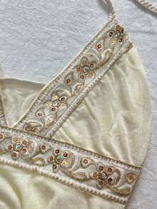 IslaSuriya 女款綁帶領抓皺修身休閒上衣 - 彩色 - 查看 4