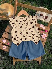 Baby Girl Casual Fashion Cute Flutter Sleeve Round Neck Top, Suitable For Spring And Summer - Multicolor - View 2