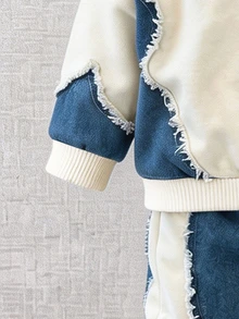 SHEIN 2pcs Young Boy Fashion Hoodie & Sweatpants Set, Contrast Color Pattern With Stylish English Letter HK Design, Suitable For Holiday Parties, 5-15°C Spring/Autumn/Winter, Comfortable And Casual, First Choice For Little Boys In Spring/Autumn/Winter, Fashion Streetwear - Multicolor - View 7
