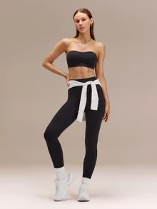 GLOWMODE FeatherFit™ Soft Sweat-Wicking Breathable Strapless Bandeau Bra With Non Slip Lining Supportive Cups Low Impact Summer Casual Daily Wear - Black - View 7
