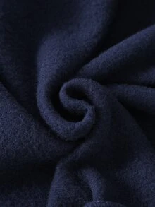 SHEIN 女嬰秋冬款柔軟舒適可愛刺繡海軍藍保暖內裡長袖連帽衛衣與長褲2件套 - 藏蓝色 - 查看 4
