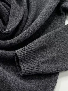 Balvessa Women's Solid Color Drawstring Hooded Casual Everyday Long Sleeve Sweater - Dark Grey - View 3