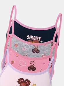 4pcs/Set Young Girl Cute Cartoon Pattern Underwear Set Winter Baby Pink - Multicolor - View 8