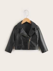 Teen Girl Long Sleeve Fleece Lined Casual Daily Black Jacket Halloween Autumn Fall Style - Black - View 4