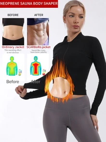 SHEIN Sports Sweatproof Exercise Jacket For Running, Yoga, Fitness And Workout, Perfect For Shaping Your Body - Black - View 2