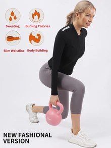 SHEIN Sports Sweatproof Exercise Jacket For Running, Yoga, Fitness And Workout, Perfect For Shaping Your Body - Black - View 5