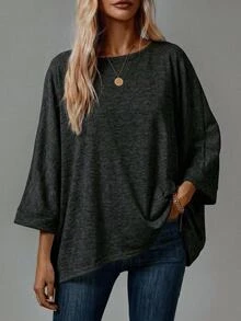EMERY ROSE Women's Crew-Neck Batwing-Sleeve Loose-Fit Casual T-Shirt (2-Pack) - Multicolor - View 5