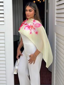 Maria Perezxox 女士宽松不对称下摆亮片透视露肩派对上衣 - 彩色 - 查看 5
