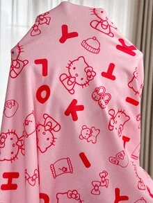 Slowluna Maternity Nursing Cartoon Print Long Sleeve Top And Adjustable Waist Pants 2 Pieces Set - Pink - View 10