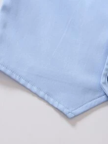 Setelan Jas Anak Laki-Laki, Setelan Tradisional Musim Gugur untuk Pernikahan, Ulang Tahun, dan Pengiring Pengantin Pria, Jaket Berkerah Lekukan, Rompi Biru Muda, Kemeja, Celana Pita Biru Putih - Biru - View 9