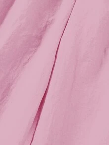 SHEIN Sparklyn 青少年女孩秋季休閒寬鬆街頭運動風彈性腰對比條紋側邊寬腿長褲，返校穿搭，粉色 - 粉色 - 查看 6