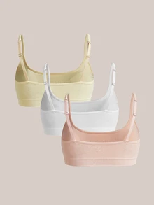 Barelissa مجموعة حمالات صدر 3 قطع بمقاس كبير، بدون خياطة، بقصة فضفاضة، صديقة للبشرة، مريحة، بنسيج مزخرف، بتصميم رافع للصدر، مع حشوات قابلة للإزالة - متعدد الألوان - مشاهدة 10