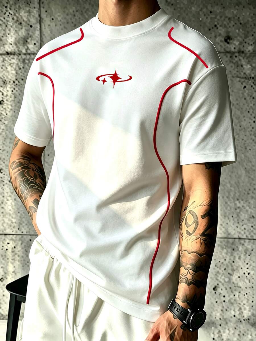 Sport MetroGents Men's Contrast Trim Short Sleeve Sports T-Shirt, Gym - White - View 1