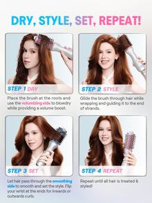 SHEGLAM HAIR Cool Shield Blowout Brush Pro,2.8"/72mm Hot & Cool Air Blow Dryer Brush,Hot-Air Styler,Cool Shield Tech,33000 Rpm,Cool Air Sets Styles Reduced Frizziness,3 Temps & Speeds,360° Swivel Cord For All Lengths & Textures - Silver - View 12