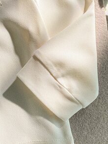 SHEIN Spring/Autumn Baby Boy Casual Minimalist Solid Color Long Sleeve Button Collar Polo Shirt - Apricot - View 5