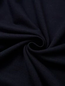 GlowEve CURVE Sweatshirt Lengan Panjang Longgar Bergaris dengan Kerah Bulat Warna Polos untuk Wanita Ukuran Besar, Cocok untuk Pakaian Kasual Musim Semi dan Gugur. - Navy Blue - View 8