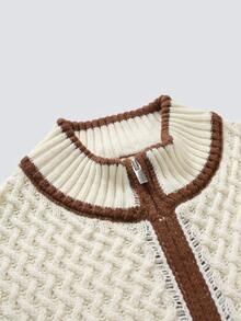 Manfinity Homme Men's Colorblock Casual Versatile Daily Wear Cardigan - Apricot - View 5