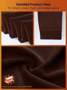 SHEIN HypeZone Women's Cropped Fuzzy Long Sleeve Sports T-Shirt - Brown - View 4
