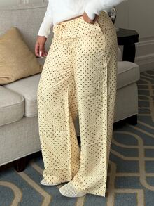 Maria Perezxox Yellow Polka Dot Woven Women's Casual Pants - Yellow - View 6