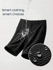TekDrob Water-Proof Shorts With Utilitary Back Pockets - Black - View 3