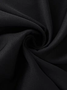 Easura Plus Size Women's Autumn High-End Black Blazer Collar With Scarf Print Chain Splicing Chain Design Cinched Waist Mid-Length Elegant Dress Fall - Black - View 8