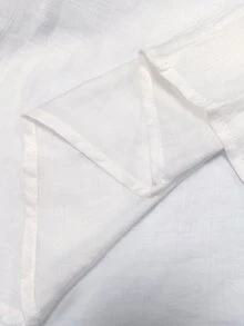 LUMIGAL 女款V領荷葉邊蝴蝶結寬鬆襯衫，白色夏季波希米亞風度假休閒上衣，適合郵輪、音樂節、海灘、婚禮 - 白色 - 查看 5