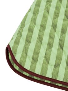 Nöista Womenswear Stripped Mini Skirt, In Combination Of Green Strippes And Contrast Hem In Burgundy,Perfect For Fall Winter,Going Out,Elevate The Outfits - Green - View 11