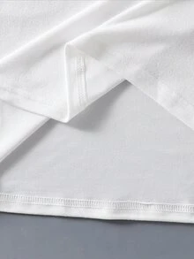 SHEIN Coolqubz Kaos Lengan Panjang Kasual Sederhana untuk Anak Laki-Laki, Cocok untuk Musim Gugur - Hitam dan Putih - View 5